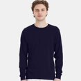 thumbnail image 3 of HANES - Long Sleeve T-Shirt Made with 5.3 Oz./yd² (Us) 100% Cotton | 6 Piece Athletic Navy Tee | 3XL Size, 3 of 6