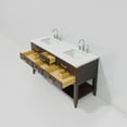 thumbnail image 6 of Norwalk 60 in W Brown Oak Double Bath Vanity, Cultured Marble Top, and Faucet Set, 6 of 9