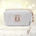 thumbnail image 2 of Bolsa de cosméticos de maquillaje de almacenamiento impermeable de viaje portátil para niñas y mujeres (plata), 2 of 2