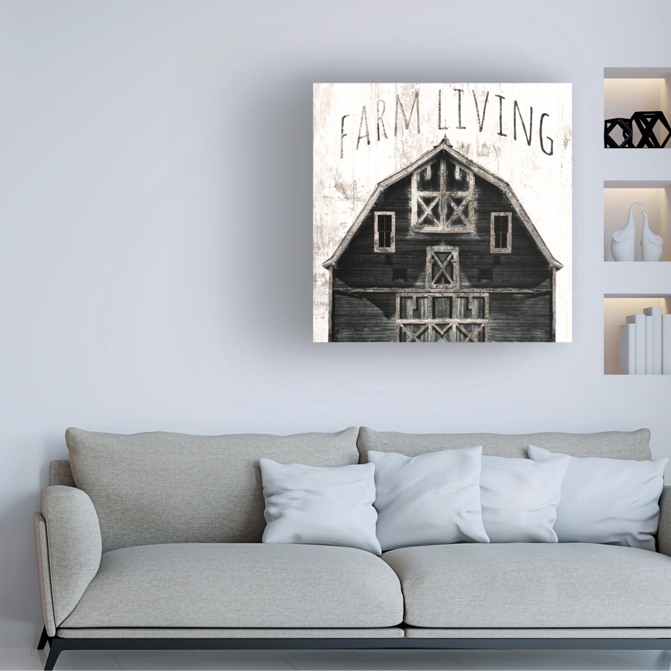 Canvas Wall Art - Sasha 'Farm Living' Wall Art for Living Room, Bedroom, or Office Décor by Trademark Fine Art - 14 x 14 Inches