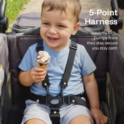 HARPPA Foldable Wagon Stroller for 2 Toddlers with Pull & Push Handle, Canopy, 32.9lbs,Gray