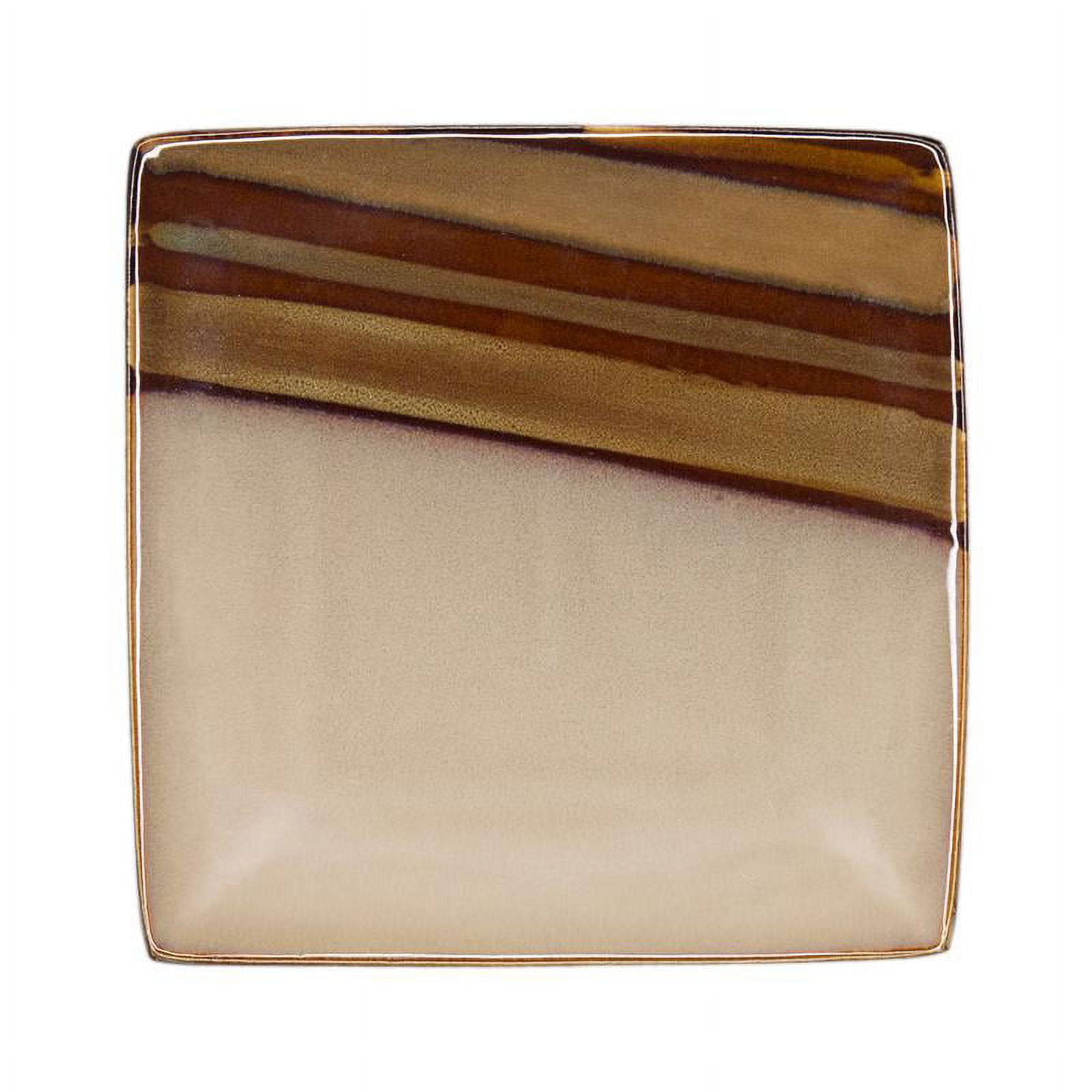 Sango Avanti Brown Square Salad Plate – Stoneware, Microwave & Dishwasher Safe | 7.75” Square Plate