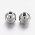 thumbnail image 2 of 100pc Stainless Steel Beads Solid Round Stainless Steel Color 4mm Hole: 1.2mm, 2 of 2