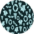 thumbnail image 1 of Ahgly Company Machine Washable Indoor Round Transitional Deep Teal Green Area Rugs, 4' Round, 1 of 7