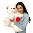 thumbnail image 2 of Big Plush® 2 Foot Valentine Teddy Bear 24 Inches Soft White Plushie with Red Nose and Heart on Chest, 2 of 8