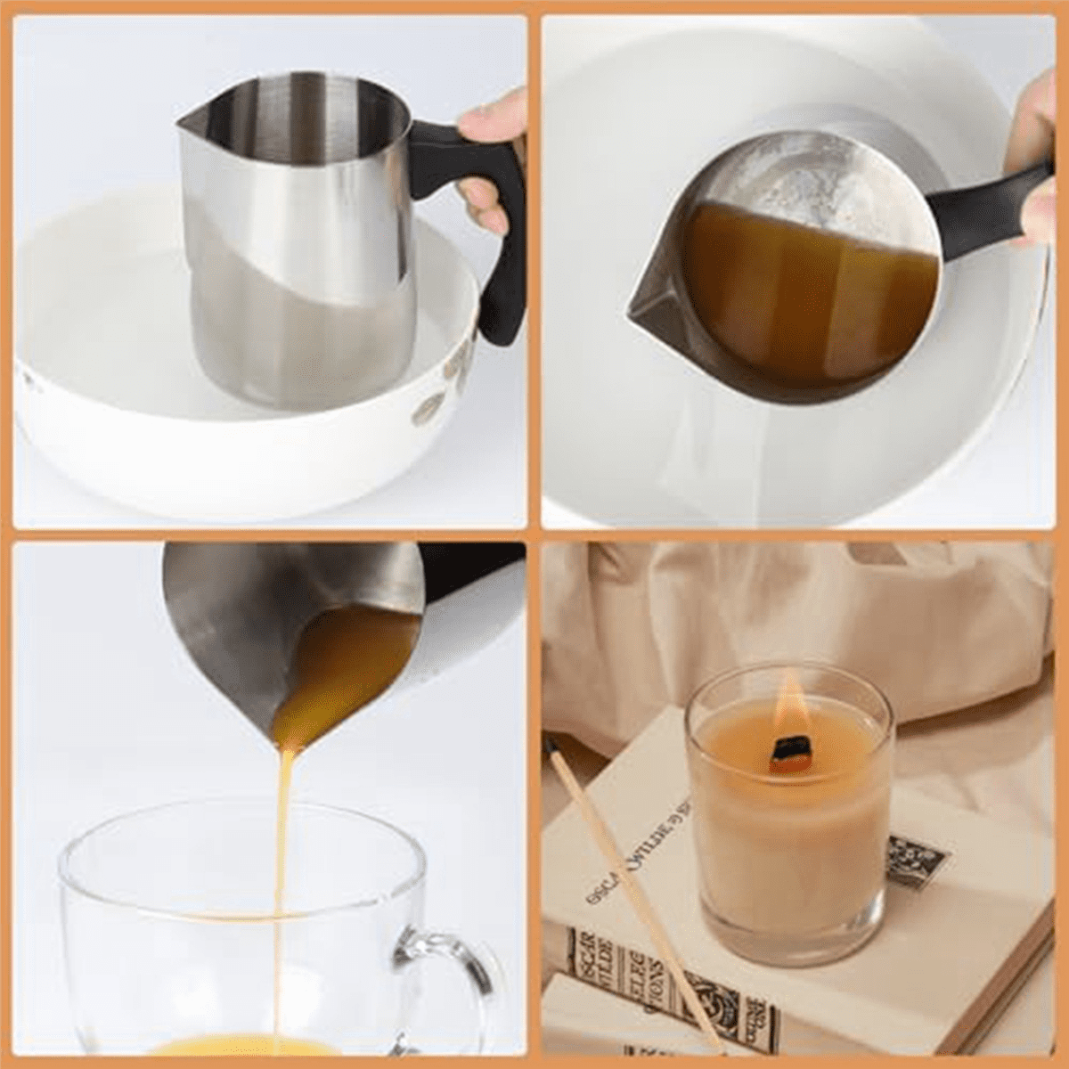 2X Candle Pouring Pot, 32 Oz Wax Melting Pot, 900Ml Candle Pouring Pitcher, Stainless-Steel Candle Making Kit