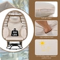 thumbnail image 6 of Rattan Egg Chair with Thickened Cushions, Outdoor Swivel Chair with Rocking Function, Oversized Wicker Egg Chair for Balcony Poolside Garden, 350lbs Capacity, 6 of 8