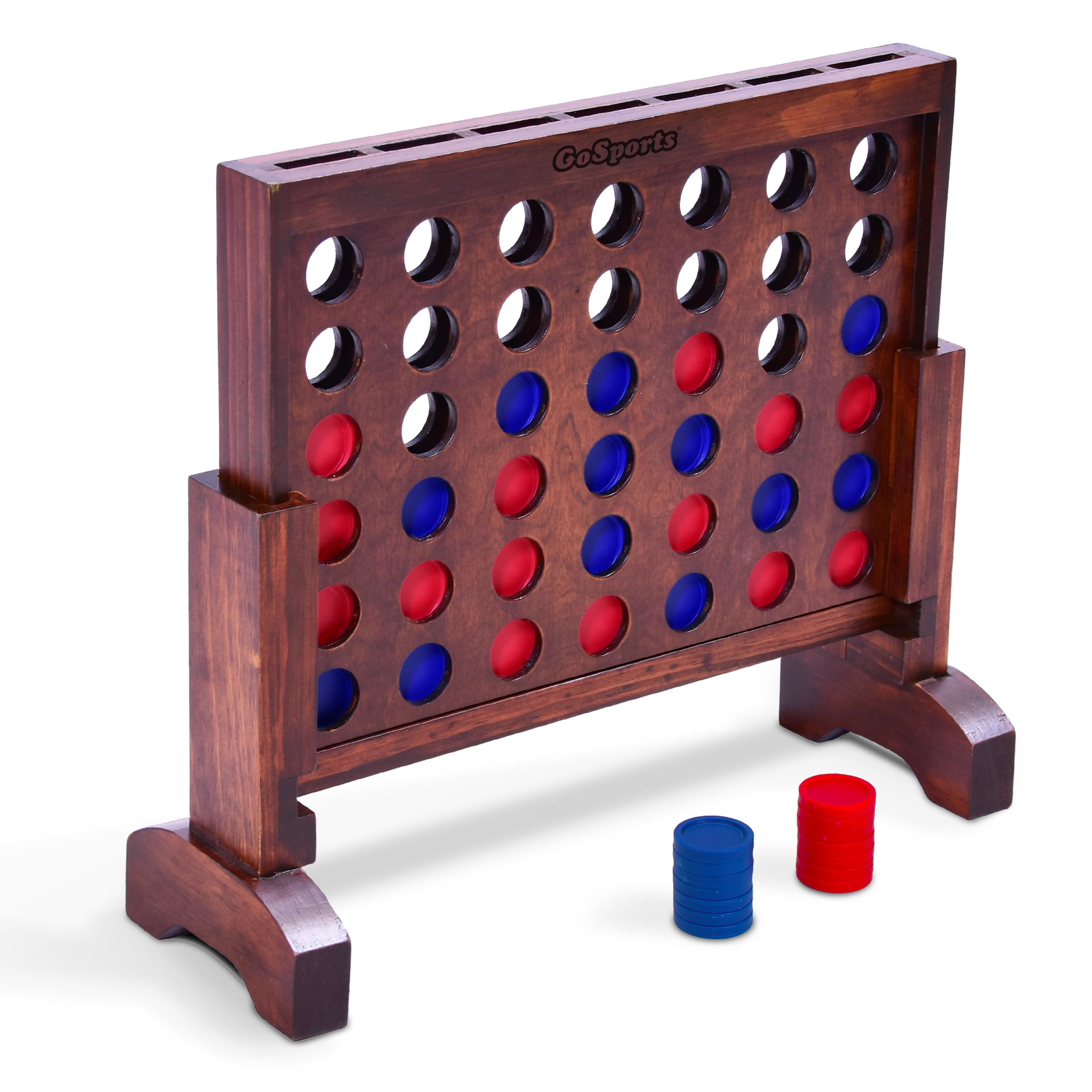 GoSports Premium 4 in a Row Game Dark Wood Stain – 1 Foot Width ...