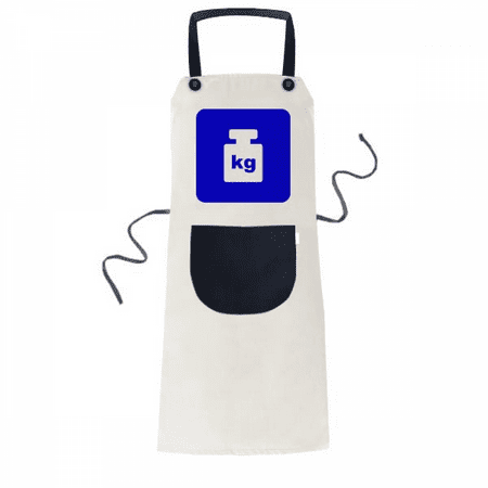 

Weight Blue Square Warning Mark Apron Adjustable Bib Cotton Linen BBQ Kitchen Pocket Pinafore