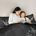 thumbnail image 4 of Feelyou Modern Musical Note Twin Bedding Sets 7-Piece, Pop Music Lover Bedding Comforter Set, Saxophone Piano Print Reversible Sheet Sets, Super Cozy Room Decor, 4 of 7
