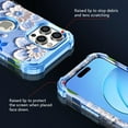 thumbnail image 4 of CASEFIV for iPhone 15 Pro Case,Shockproof Rugged Heavy Duty Cute Colorful Flower Floral Design Protective for Girls Women Cover for Apple iPhone 15 Pro 6.1 inch,Acid Blue, 4 of 7