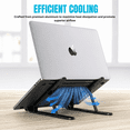 thumbnail image 2 of VerdeVida Portable Laptop Stand, Laptop Holder Computer Stand for Desk, Metal Foldable Laptop Stand with 6 Levels Height Adjustment, Compatible with MacBook, HP, Lenovo, Dell,Black, 2 of 7
