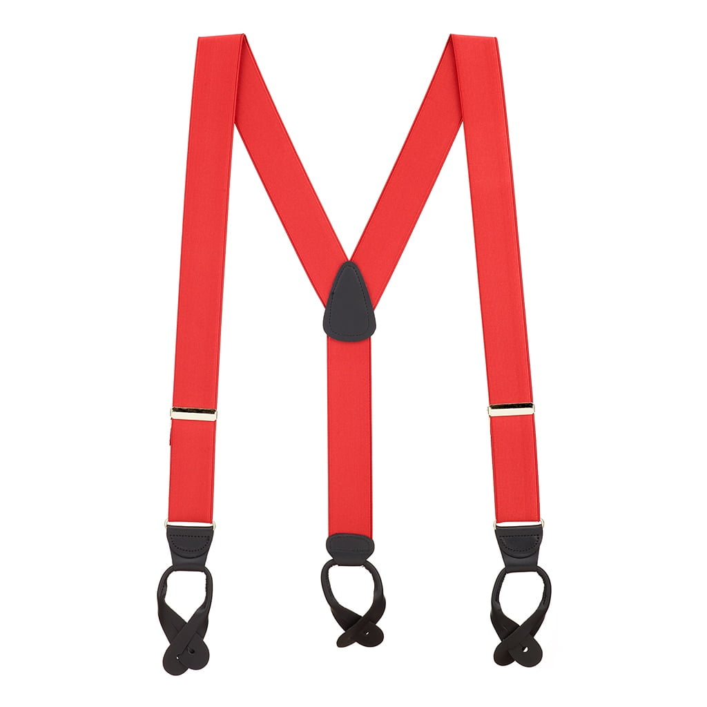 SuspenderStore Suspender Store 54 IN Red French Satin Suspenders 1.
