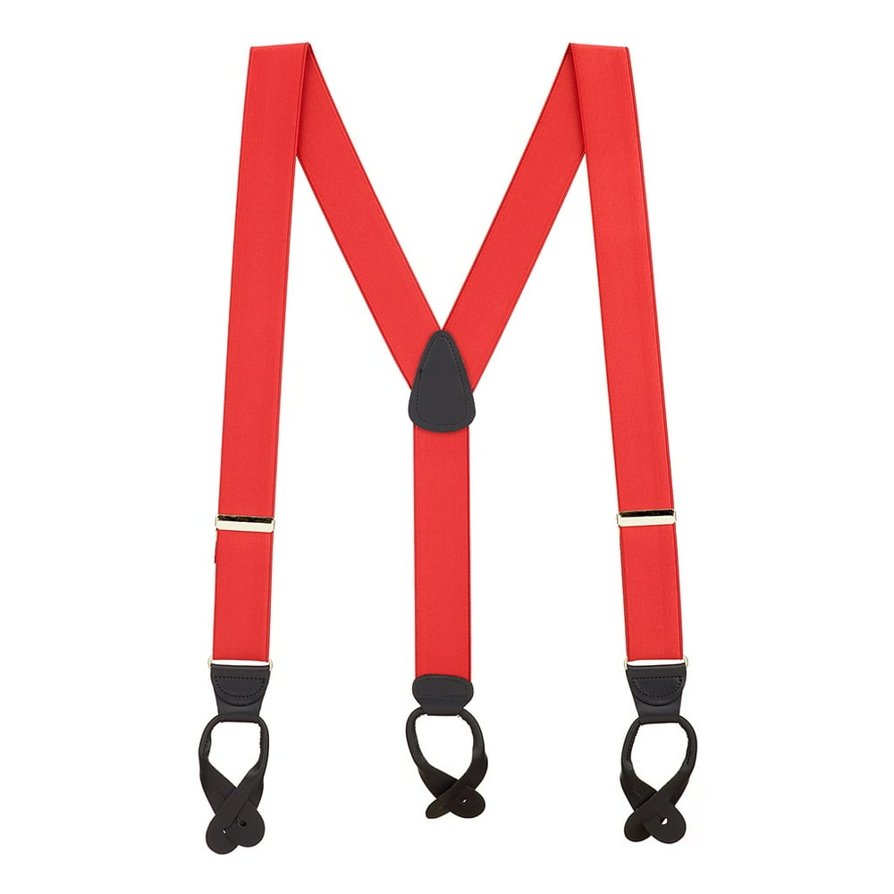 SuspenderStore Suspender Store 54 IN Red French Satin Suspenders 1.