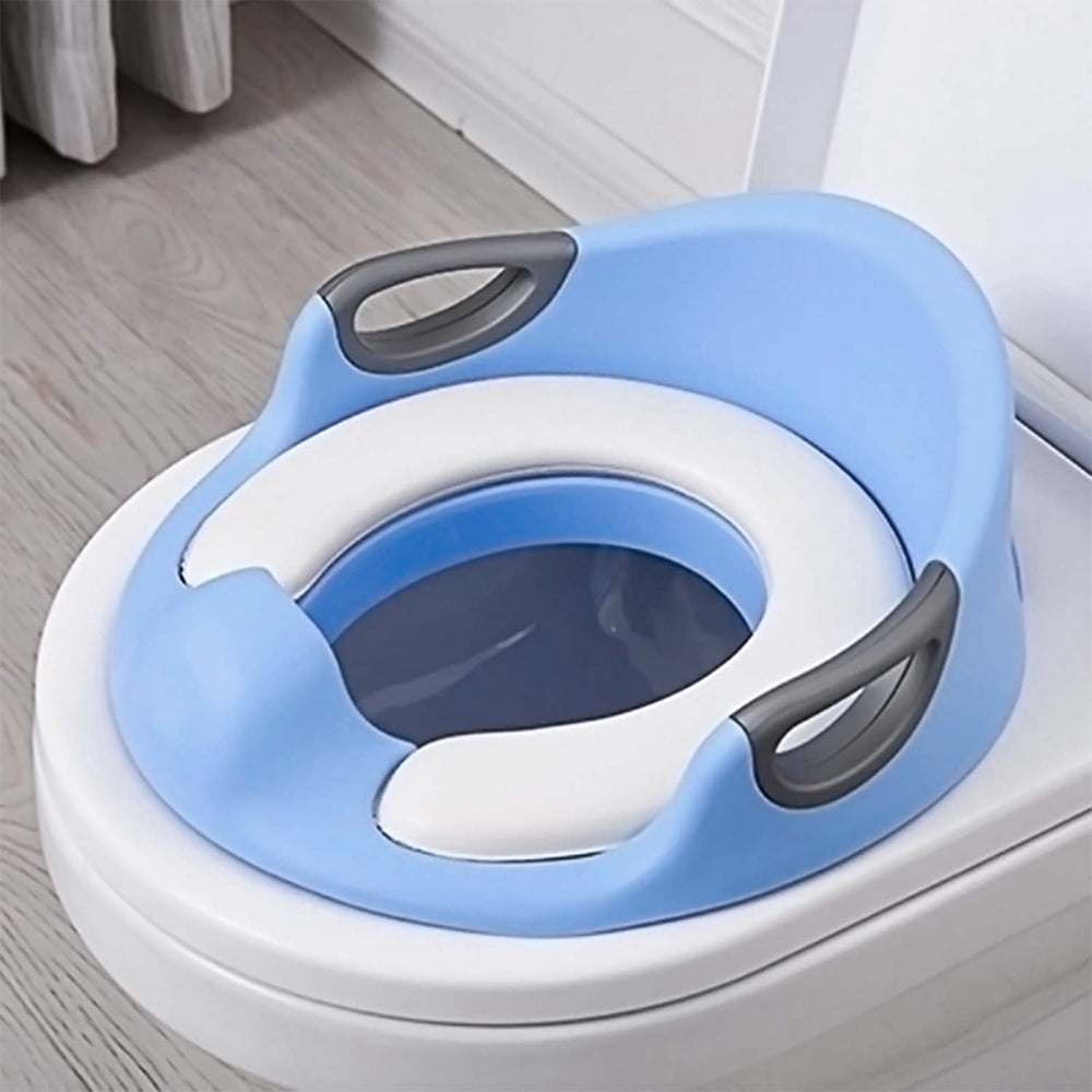 Turquoise and White Keraiz Baby Potty Training Toilet Seat for Kids & Toddlers 