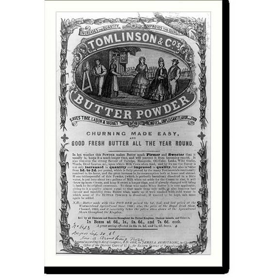 Historic Print, Tomlinson's & Co.'s Butter Powder, 16" x 20"