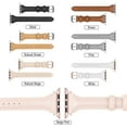 thumbnail image 6 of Wearlizer Nude Slim Leather Apple Watch Bands 42mm 44mm 45mm Womens for iWatch SE Strap Thin Leisure Cute Bracelet Series 7 6 5 4 3 2 1, 6 of 7
