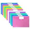 thumbnail image 1 of pdqouc 11 Packs Plastic Envelopes with Snap Closure Clear Document Plastic File Folders Letter Size Poly Envelopes with Label Pocket for Homework office Assorted Colors, 1 of 4
