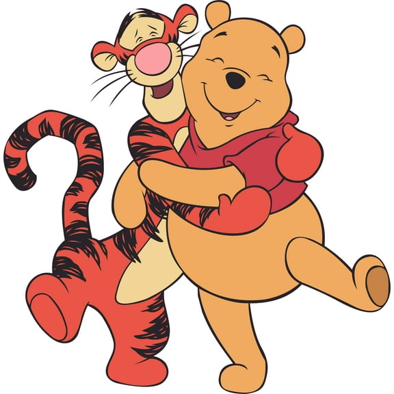Kids Bedroom Nursery Home & Tigger And Pooh Decor Vinyl Wall Decal | 20" x 20" StickerDecal Animated Television Show Design Bear & Tiger Cartoon Characters Adhesive Wall Decoration Sticker