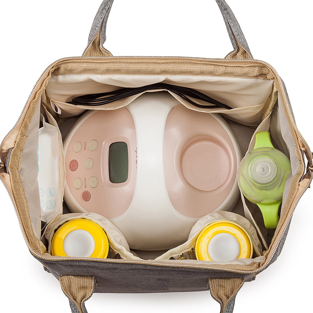 Umufuka Diaper Breast Pump Backpack Cooler and Moistureproof Bag Double Layer for Mother Outdoor Working Backpack with USB Charging Port for Women Men, Large