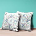 thumbnail image 4 of Amrita Sen Designs CAPL875FSDS-BL-16x16 16 x 16 in. Paisley Leaf Geo Duo Suede Blown & Closed Pillow - Multi Color, 4 of 6
