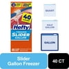 Hefty Slider Gallon Freezer Bags, 40 Count