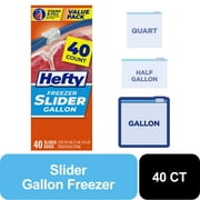 Hefty Slider Gallon Freezer Bags, 40 Count