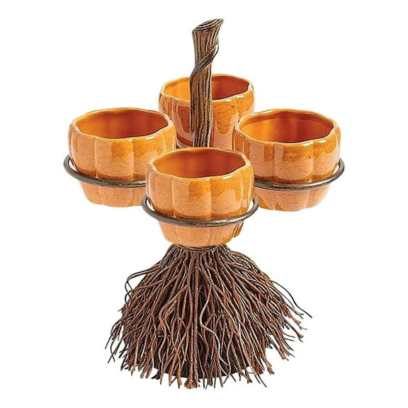 MOQIN Halloween Candy Bowl Pumpkin Snack Bowl Stand Serving Dishes Food Candy Holder Party Dinnerware for Indoor Home Kitchen Supplies,Decorative Centerpiece for Tabletop Decorations
