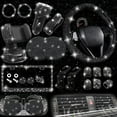 thumbnail image 3 of AIRKOUL 27 Pcs Bling Car Accessories Set for Women, 15 Inch Steering Wheel Covers, Universal Reinestone Vehicle Decorations, Black, 3 of 6
