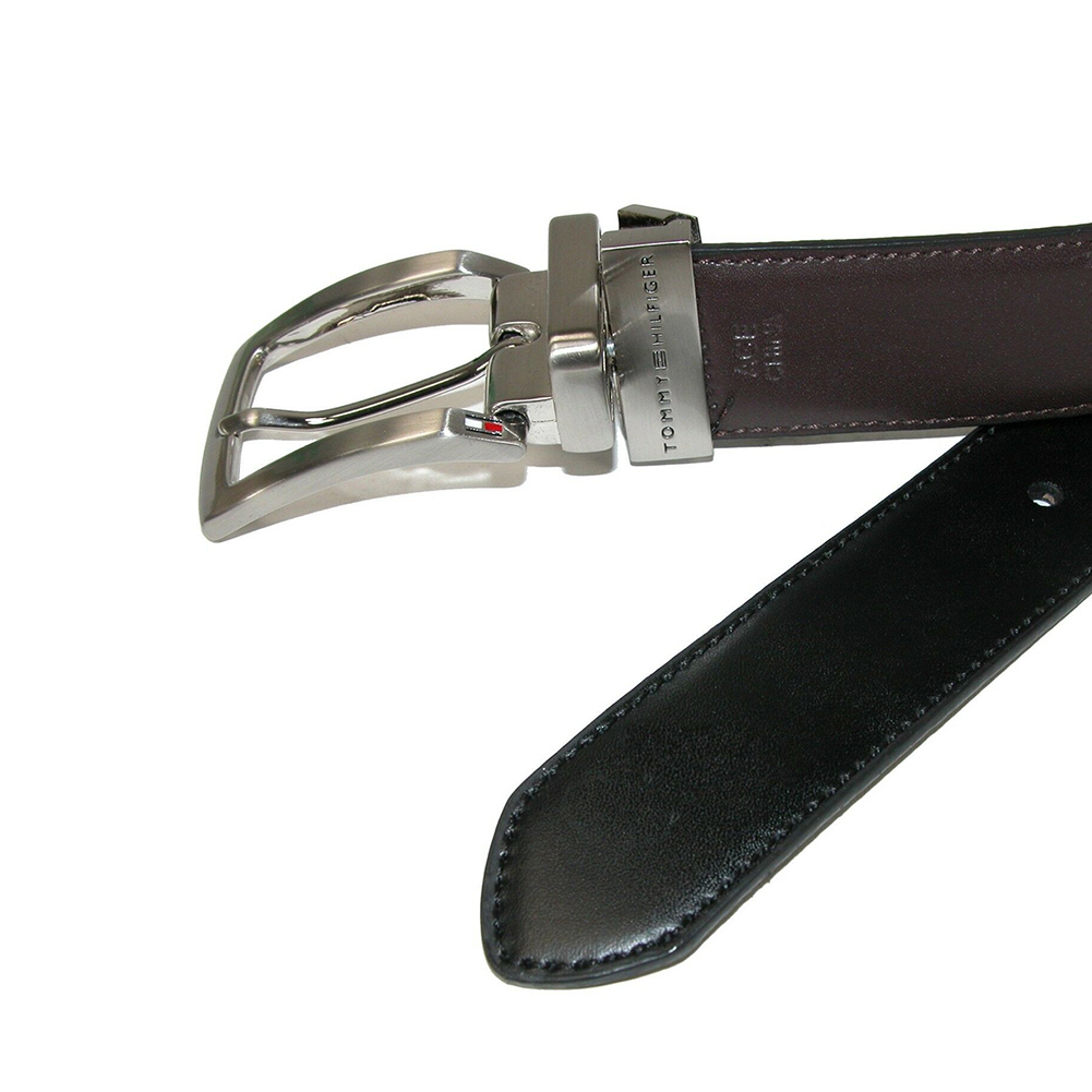Tommy Hilfiger Leather Belts for Men with 2 Adjustable Buckles and Reversible - image 3 of 4