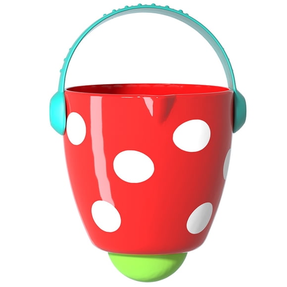 Bwiyojiz Jouets Éducatifs Mini Seau Empilable Ensemble de Jeu d'Eau Coloré, Cadeaux pour Fille, Rouge