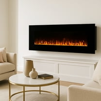 Northwest 54-inch Modern Wall-Mount Electric Fireplace with Remote (Black)