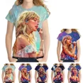 thumbnail image 2 of Camiseta unisex de cuello redondo con estampado 3D HD de Superstar Taylor para hombre y mujer, estilo callejero, Swift, 2 of 4