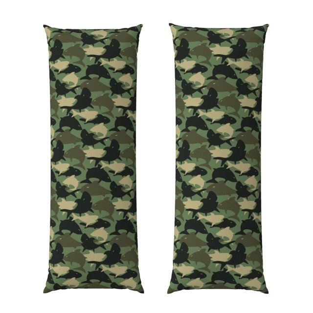 Fotbe Camouflage Shark Funda para Almohada Corporal con Diseño, Funda de Microfibra Ultrasuave de 20x54 Pulgadas, Ropa de Cama Elegante