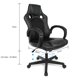 thumbnail image 4 of Silla para Juegos, Silla de Oficina Alta, Cuero de PU, Base Giratoria de Altura Ajustable con Curva de Soporte Lumbar Natural, Negro esquí esquí Gafas de esquí, 4 of 5