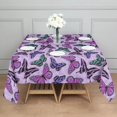 thumbnail image 3 of Purple Butterfly Pattern Square Tablecloth,Waterproof Square Table Cover,Wipeable Spillproof Washable Table Cover for Home Kitchen Party Decor 60"x60"(152x152cm), 3 of 6