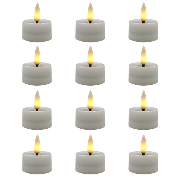 COSMOBETTY Flameless Led Candles Electric Candle Lamps White Plastic 12Pcs 1.8x1.4in
