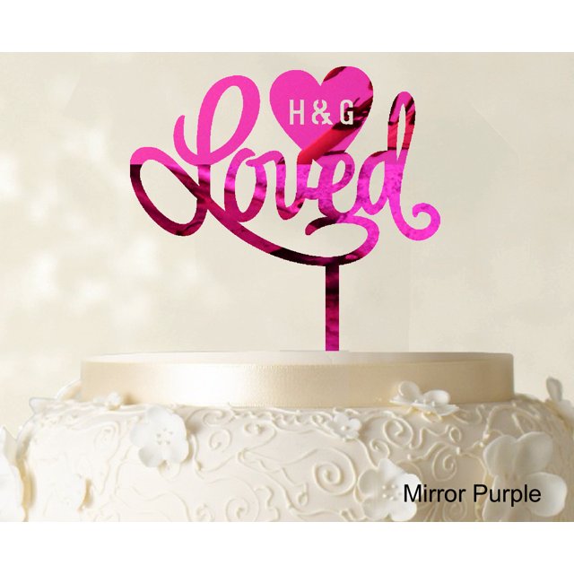 Loved Wedding Cake Topper Personalized Initial Name Cake Topper Cake Decoration Option Available 6-7 Inches Wide