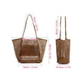 thumbnail image 5 of Deago Mesh Beach Tote Bag for Women Shoulder Handbag Causal Hobo Pool Bags for Travel Pool Vacation Cruise Essentials (Brown), 5 of 9