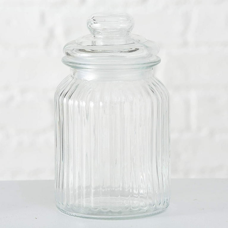 CROCKERI Glass Jars With Cork Lid (Pack Of 3), Unique Mason Jar, Storage  Jars For Kitchen, Daily Use, Crystal Clear Glass Jar.