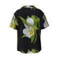 thumbnail image 2 of KLL Field Pansy Print Men's Shirt Short Sleeve Button Down Summer Cuba Beach Shirts- 3X-Large, 2 of 7