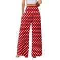 thumbnail image 5 of Sewkxo Women's Polka Dot Lounge Pants High Waist Loose Fit Wide Leg Casual Trousers with Pockets,Red XL, 5 of 5