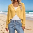 thumbnail image 2 of COMVALUE Women's Long Sleeve Cardigan Sweaters Open Front Cropped Bolero Shrugs for Dresses (Gold, One Size), 2 of 5