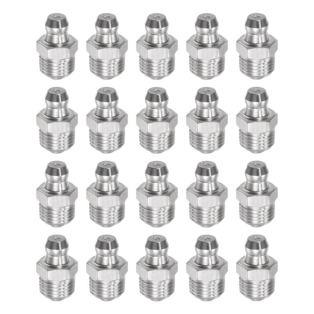 Unique Bargains 304 Stainless Steel Straight Hydraulic Grease Fitting M10 x 1mm Thread 20 Pack