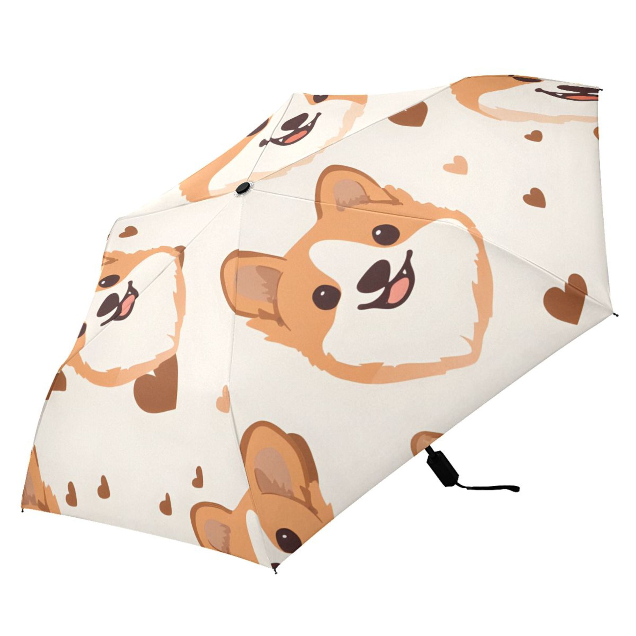 ALAZA Corgi Dogs UPF 50+ Compact Folding Umbrella for Rain Travel Umbrella Packable