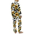 thumbnail image 4 of SEANATIVE Sunflower Long Sleeve Pajamas for Men Cow Print Mens Button Up Pajamas Tops and Pants Set Size 4XL Sleepwear Pj Set of 2 Soft Daily Loungewear Jogger Outfits, 4 of 6