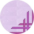 thumbnail image 1 of Ahgly Company Machine Washable Indoor Round Transitional Purple Area Rugs, 3' Round, 1 of 7