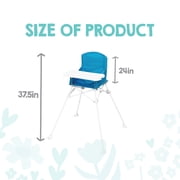 Regalo Portable Aqua High Chair with Attachable Tray and 3 Point Harness for Ages 6 to 36 Months