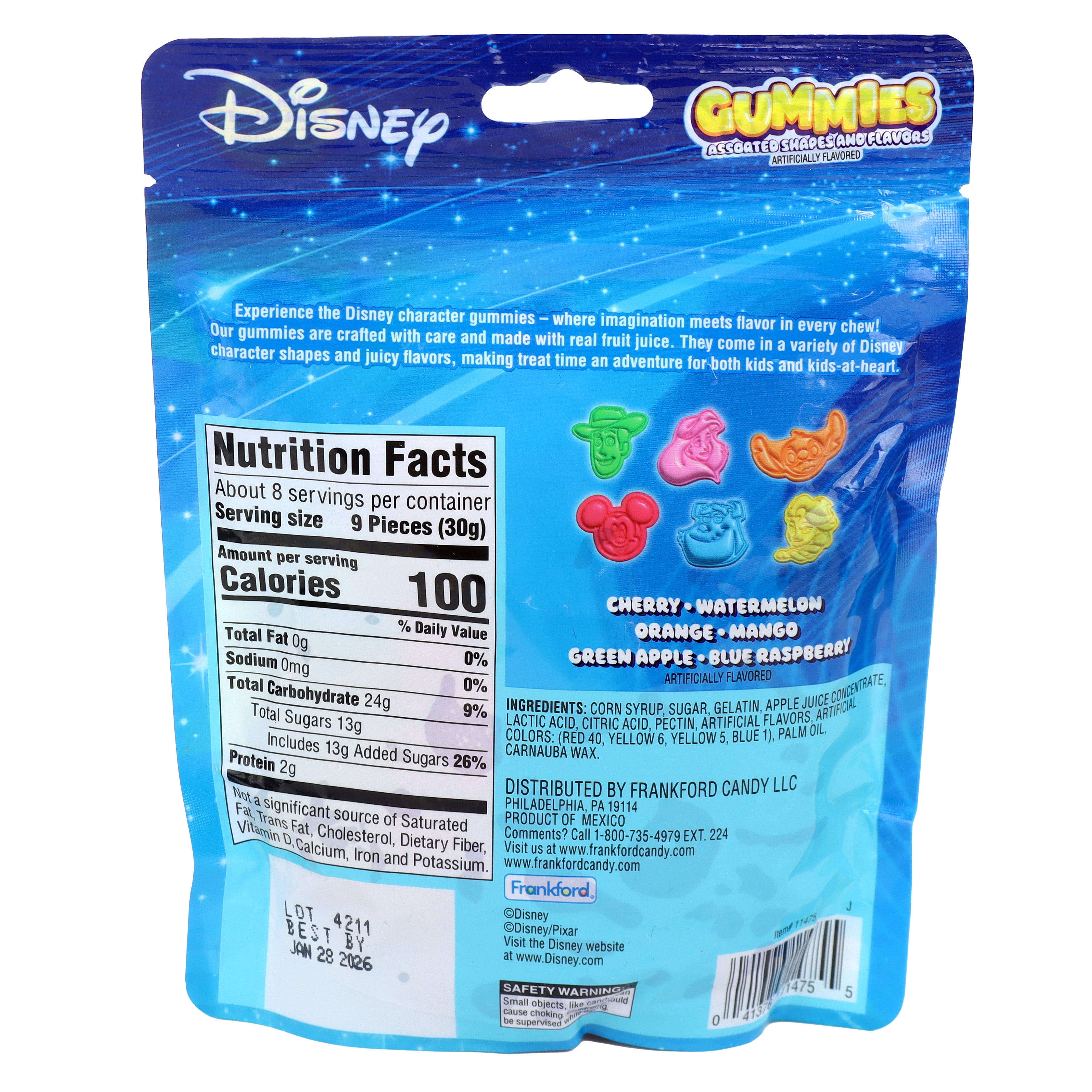 Frankford's Disney Gummies in Assorted Shapes and Fruit Flavors, 8oz