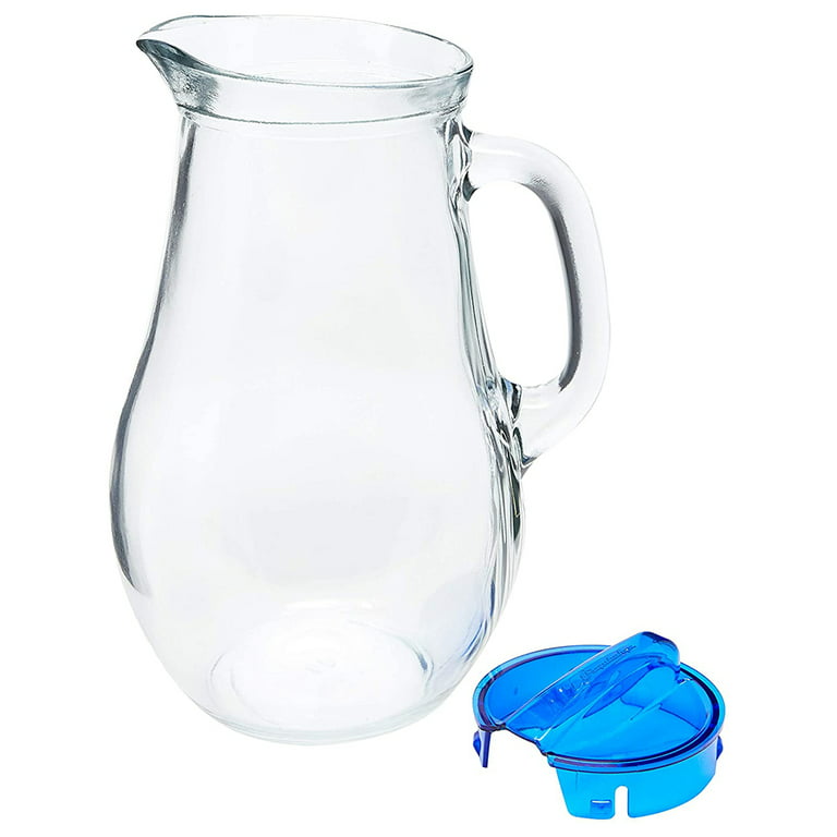 Pasabahce Glass Pitcher with Lid, Clear Carafe, 61.7 oz